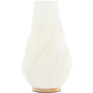 Bordslampa, Smart Led-Bordslampa Med 3D-Utskrift Blomliknande Lampskärm, App/Röstkontroll, Musiksynkronisering, Dimbar Sänglampa Med Alexa & Google Assistant, Vit