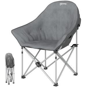 Fällbar Stol, Hopfällbar Campingstol Med Sidficka, Vadderad Bärväska, Fällbar Utomhusstol, Lastkapacitet Upp Till 120 Kg, Robust, Lätt Fiskestol, Trädgårdsstol För Trädgård, Camping, Strand